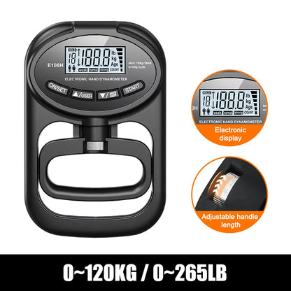 Grip Strength Tester 265Lbs/120Kg Digital Hand Dynamometer Grip Strength Meter USB LCD Screen Hand Grip Dynamometer